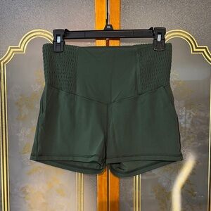 Large Aerie Dark Green, maroon, and black High-Waisted Shorts